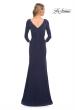 Picture of: Elegant Jersey Dress with Ruching and Ruffle Detail in Blue, Style: 30177, Back Picture