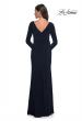 Picture of: Chic Jersey Long Dress with Ruffle Detail Skirt in Navy, Style: 30881, Back Picture