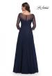 Picture of: Rhinestone Embellished A-Line Tulle and Lace Evening Dress in Navy, Style: 31235, Back Picture
