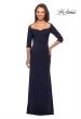 Picture of: Classic Long Dress with Three Quarter Sleeves in Navy, Style: 25148, Detail Picture 1