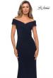 Picture of: Off The Shoulder Jersey Dress with Ruching in Navy, Style: 27959, Detail Picture 1