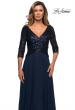 Picture of: Long Chiffon Evening Gown with Sequined Bodice in Navy, Style: 27998, Detail Picture 1