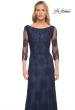 Picture of: Long Lace Gown with Illusion Sleeves in Navy, Style: 29219, Detail Picture 1