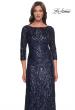 Picture of: Print Sequin Gown with High Neckline and Sleeves in Navy, Style: 30807, Detail Picture 1