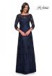 Picture of: Beautiful Lace Mother of the Bride Dress with Illusion Neckline in Navy, Style: 30835, Detail Picture 1