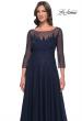 Picture of: Rhinestone Embellished A-Line Tulle and Lace Evening Dress in Navy, Style: 31235, Detail Picture 1