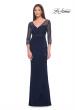 Picture of: Evening Gown with Illusion Rhinestone Sleeves in Navy, Style: 31777, Detail Picture 1