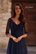Picture of: Rhinestone Tulle Gown with Full Skirt and Ruched Bodice in Navy, Style: 32460, Detail Picture 1