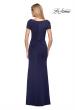 Picture of: Elegant Long Jersey Dress with Short Sleeves in Navy, Style: 27067, Detail Picture 2