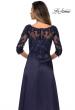 Picture of: Three Quarter Sleeve Gown with Lace Sheer Back in Navy, Style: 27988, Detail Picture 2