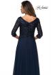 Picture of: Long Chiffon Evening Gown with Sequined Bodice in Navy, Style: 27998, Detail Picture 2
