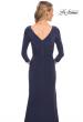 Picture of: Elegant Jersey Dress with Ruching and Ruffle Detail in Blue, Style: 30177, Detail Picture 2