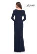 Picture of: Long Jersey Evening Dress with Draped Neckline in Navy, Style: 30813, Detail Picture 2