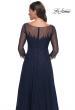 Picture of: Rhinestone Embellished A-Line Tulle and Lace Evening Dress in Navy, Style: 31235, Detail Picture 2
