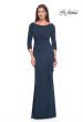 Picture of: Chic Long Evening Gown with High Neck and Ruffle Detail in Navy, Style: 31705, Detail Picture 2