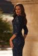 Picture of: Stunning Beaded Stretch Net Jersey Gown in Navy, Style: 33092, Detail Picture 2