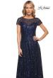 Picture of: Stunning Beaded Gown with Short Sleeves in Blue, Style: 30122, Detail Picture 3