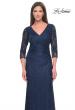 Picture of: Stretch Lace Evening Dress with Ruching in Navy, Style: 30379, Detail Picture 3