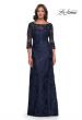 Picture of: Beautiful Lace Mother of the Bride Dress with Illusion Neckline in Navy, Style: 30835, Detail Picture 3