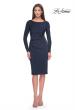 Picture of: Short Simple Jersey Dress with Flattering Ruching in Navy, Style: 31015, Detail Picture 3