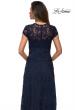 Picture of: Cap Sleeve Floral Gown with Sweetheart Neckline in Navy, Style: 27951, Detail Picture 4
