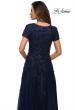 Picture of: A-line Lace and Tulle Evening Dress with Beading in Navy, Style: 28037, Detail Picture 4
