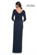 Picture of: Simple Chic Jersey Dress with Ruched Waist and V Neckline in Navy, Style: 31014, Detail Picture 4