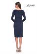 Picture of: Short Simple Jersey Dress with Flattering Ruching in Navy, Style: 31015, Detail Picture 4