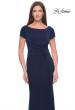 Picture of: Long Jersey Evening Dress with Rhinestone Details in Navy, Style: 31773, Detail Picture 4