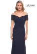 Picture of: Net Jersey Long Gown with Exquisite Beaded Design in Blue, Style: 30057, Detail Picture 5