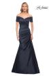 Picture of: Off the Shoulder Satin and Lace Mermaid Pleated Gown, Style: 30199, Detail Picture 5