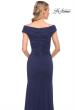 Picture of: Long Luxurious Jersey Off the Shoulder Evening Gown in Blue, Style: 30040, Detail Picture 6