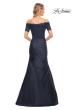 Picture of: Off the Shoulder Satin and Lace Mermaid Pleated Gown, Style: 30199, Detail Picture 6