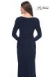Picture of: Long Jersey Evening Dress with Draped Neckline in Navy, Style: 30813, Detail Picture 6