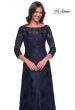 Picture of: Beautiful Lace Mother of the Bride Dress with Illusion Neckline in Navy, Style: 30835, Detail Picture 6