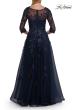 Picture of: A-line Tulle Mother of the Bride Dress with Gorgeous Beaded Lace in Navy, Style: 32538, Detail Picture 6