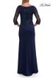 Picture of: Long Mother of the Bride Dress with Beaded Lace Bodice in Navy, Style: 32738, Detail Picture 6
