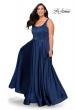 Picture of: Rhinestone Bodice Plus Size Prom Gown with Pockets in Navy, Style: 28879, Main Picture