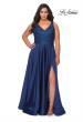 Picture of: A-line Plus Size Dress with Lace Sequin Bodice in Navy, Style: 29004, Main Picture