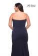 Picture of: Strapless Plus Size Dress with Ruffle Slit Detail in Navy, Style: 29664, Detail Picture 8