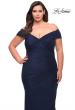Picture of: Long Net Jersey Plus Dress with Bodice Design in Navy, Style: 29635, Detail Picture 9