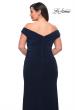 Picture of: Matte Jersey Long Plus Dress with Ruching and Slit in Navy, Style: 29663, Detail Picture 9