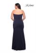 Picture of: Strapless Plus Size Dress with Ruffle Slit Detail in Navy, Style: 29664, Detail Picture 9