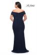 Picture of: Long Net Jersey Plus Dress with Bodice Design in Navy, Style: 29635, Detail Picture 11