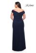 Picture of: Flattering Ruched Off the Shoulder Plus Size Dress in Navy, Style: 29722, Detail Picture 11