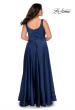 Picture of: Rhinestone Bodice Plus Size Prom Gown with Pockets in Navy, Style: 28879, Back Picture