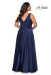 Picture of: A-line Plus Size Dress with Rhinestone Lace Bodice in Navy, Style: 29039, Back Picture