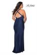 Picture of: Chic Jersey Plus Size Gown with Strappy Back in Navy, Style: 29062, Back Picture