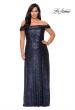 Picture of: Off the Shoulder Sequin Curvy Prom Dress in Navy, Style: 28988, Detail Picture 1