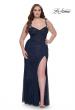 Picture of: Bustier Plus Size Dress with Rhinestone Fishnet Fabric in Navy, Style: 32243, Detail Picture 1